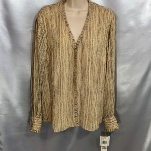 Jones New York long sleeve button front blouse 16W